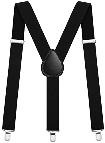 Aomig Hosenträger für Herren, Hosenträger Herren Extra Stark Breit 3,5 Cm mit Sehr Starken 3 Metall Clips, Einstellbar und Elastisch Einheitsgröße Hosenträger für Männer und Damen, Y Style