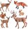 Tarragona 6 PièCes Animaux des Bois Figurines CréAtures de la ForêT Figurines éCureuil Cerf Lapin Famille Figurines Miniatures