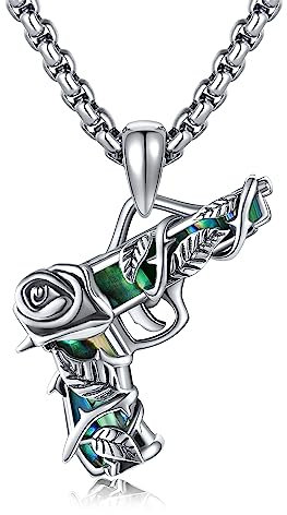 YAFEINI Gun Necklace for Women Men Sterling Silver Rose Gun Pendant Unisex Punk Gun Jewellery Gifts