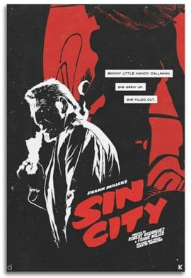 larn Sin City Filmposter auf Leinwand, Raumdekoration, ästhetisches Poster, künstlerisches Poster für Schlafzimmer, Wohnzimmer, Wände, 30 x 45 cm, ungerahmt
