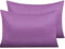 NTBAY 2 Pack Zippered Satin Pillow Cases for Hair and Skin, Luxury King Hidden Zipper Pillowcases Set of 2, 50x90 cm, Purple