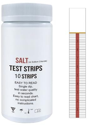Teststreifen Salz 20x TestStrips 0-7000 Mg/l NaCl Schnelle Und Einfache Bestimmung Des Salzgehaltes Im Poolwasser Salzelektrolyse Pool-Teststreifen | Salzwasser-Erkennungsstreifen