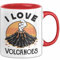 Vulkan Liebhaber Tasse Geschenk I Love Volcanoes Becher (Rot)
