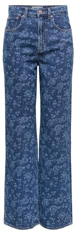 ONLY Female Jeans mit weitem Bein ONLHOPE Hohe Taille Weiter Beinschnitt Knöchellang Jeans