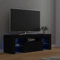 Myheimly TV Schrank mit LED-Leuchten Lowboard Fernsehschrank Fernsehtisch Sideboard HiFi-Schrank TV Möbel Tisch Board 120x35x40cm Schwarz
