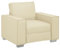 vidaXL Moderner cremefarbener Sofa Sessel für den Innenbereich | Stylischer Kunstleder-Sessel | Kompakte Sitzmöbel für Büro und Wohnzimmer