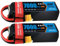 DXF LIPO 6S Lot de 2 Batteries Lipo au Format 6S1P, 22.2V, 7000mAh, Sortie 100C, Prise XT60, pour Drones, Avions RC, camions, hélicoptères et Plus Encore
