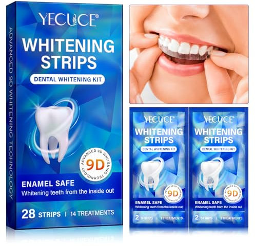 Schonende Zahnaufhellung Whitening Strips - (14 Anwendungen) Bleaching Zähne frei von Peroxid für strahlendes Lächeln - schonend Zähn Aufhellung -zahnbleaching 28 Stripes