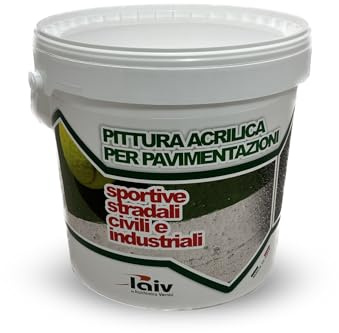laiv Pittura Acrilica Versatile Per Pavimentazioni Sportive E Stradali Ideale Per Esterni E Interni Resistente a Condizioni Climatiche Estreme (ROSSO OSSIDO, 4 Litri)
