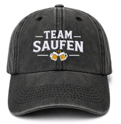 Team Saufen Cap Herren Baseball Cap Vintage Bestickt, Anglerhut Herren Style Verstellbar, Fischerhut Lustig Alternative, Mallorca Party Outfit Malle Accessoires Oktoberfest Accessoires Geschenk Männer