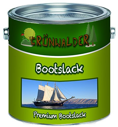 Grünwalder Bootslack für Holz und Metall premium Yachtlack Polyurethanlack verstärkte Bootsfarbe Parkettlack (5 L, Weiß (RAL 9010))