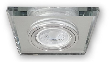 LED Einbaustrahler Deckenstrahler eckig aus Glas | Einbauleuchte GU10 Fassung 230 V Einbauspots S1371WH | Decken-Einbauleuchte inkl. 5,5 W LED warm weiß Leuchtmittel
