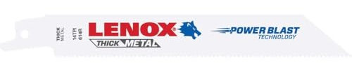 Lenox 14TPI Thick Metal Cutting Reciprocating Sabre Saw Blades 152mm Pack of 25