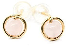 Rosenquarz Ohrringe Ohrstecker Gold Rosa Quarz Edelstein Kristall