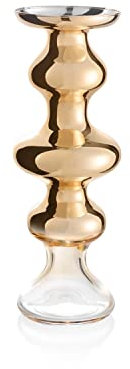 IVV Kerzenständer transparent verspiegelt vergoldet 36.8 cm