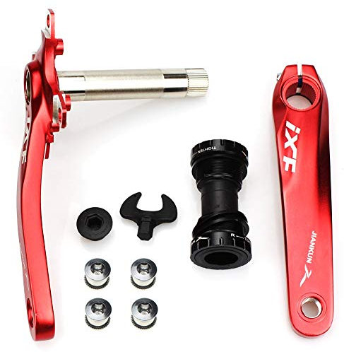 CYSKY Fahrrad Kurbelarm Set Mountain Bike Kurbelarm Set 170 mm 104 BCD mit Tretlager Kit und Kettenblattschrauben für MTB BMX Rennrad, kompatibel mit Shimano, FSA, Gaint (Rot)