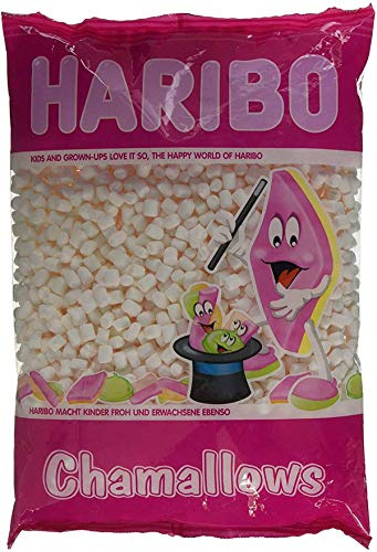 5 Bags x HARIBO Mini Marshmallows 1KG Bag Sweets Packs (White Vanilla Mallows)