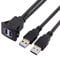 xiwai 1m Waterproof Dual USB 3.0 Extension Latch Mount Car AUX Cable for Dashboard Panel