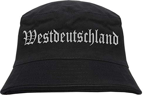 sostex Westdeutschland Fischerhut - Druckfarbe Silber - Bucket Hat L/XL Schwarz