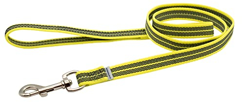 Gummierte Leine mit Handschlaufe - neon gelb, 200 cm (2 m)