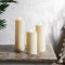 Lights4fun 3er Set TruGlow® LED Kerzen Stumpenkerzen mit warmweißer flackernder Flamme und Timer Zeitschaltuhr batteriebetrieben für außen Outdoor Garten Balkon Laterne 20/25/30cm [Energieklasse A++]