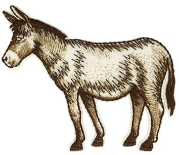 MDC Aufnäher zum Aufbügeln, Esel, 6,2 cm x 5,2 cm