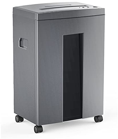 WOLVERINE 10-Sheet Super Micro Cut High Security Level P-5 Heavy Duty Paper/CD/Card Ultra Quiet Shredder for Home Office by 60 Mins Running Time and 6 Gallons Pullout Waste Bin SD9612 (Grey ETL)