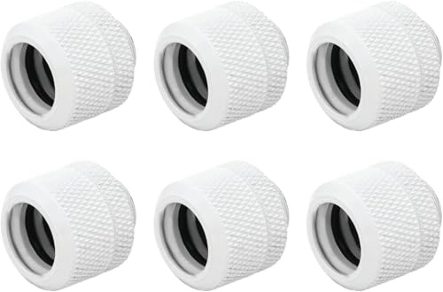 Dracaena.io 6er-Pack G1/4 auf 14mm AD Hartrohr-Verschraubung, Weiß