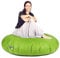 PATCH HOME Patchhome Sitzsack 2 in 1 Sitzkissen Bodenkissen für Erwachsene & Kinder - Gaming mit Füllung Kissen Sessel BeanBag (Ø 100cm, Kiwigrün)