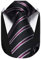 HISDERN Herren Krawatte Gestreifte Hochzeit Krawatte & Einstecktuch Set Schwarz/Lila