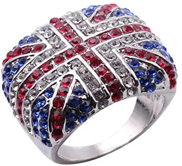 XJruixi Fashion Hip Hop Rock Rings Gold Color Iced Out Cuban Link Chain Bling Cubic Zirconia Gothic Ring Men Jewelry Accessories