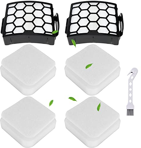 Rebirthcare nv602uk filter for shark lift-away nv602uk nv602ukt nv702uk nv612uk nv612ukt nz710uk nz710ukt upright vacuum filters replacement hepa & foam felt filter parts# xhf602ukt & xffk602ukt