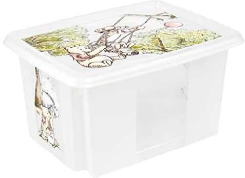 keeeper Winnie Puuh Aufbewahrungsbox mit Deckel, Dreh- und stapelbar, Für Kinder, 15 l, Karolina, Natural Transparent