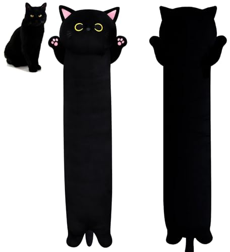 MUFEIRUO 90CM Lange Katze Plüsch Körperkissen, Lange Katze Kuscheltier Stofftier Stofftiere Katzen Kissen Plüschtiere,Kawaii Plüsch Sofakissen Geschenke für Freunde Kinder