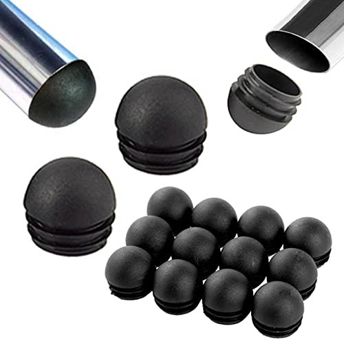 Zaky 20 Stück Verschiedene Größen Runde Endstopfen Kunststoffrohr Einsätze Stuhlbein Endkappen für Stühle Schreibtische Tische Betten Möbel Fuß Lamellenstopfen Schwarz(32mm)