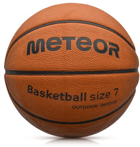 meteor® Cellular PRO Kinder Basketball Größe # 5 6 7 ideal auf die Jugend Kinderhände abgestimmt idealer Basketball für Ausbildung weicher Basketball mit griffiger Oberfläche (#7, Cellular - Brown)