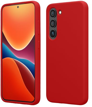 kwmobile Handyhülle für Samsung Galaxy S23 Hülle - Case Silikon - Kabelloses Laden - Schutzhülle Cover in Klassisch Rot