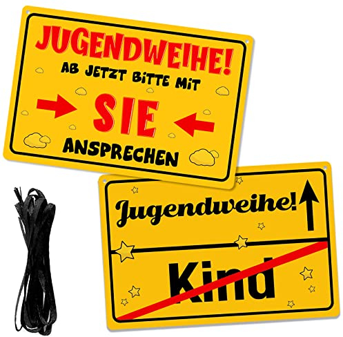 2 Stück Schild zur Jugendweihe Deko Jugendliche zum Geburtstag Türschild Wandschild Jugendweihe Geschenke Schild Personalisierte Geschenkidee zur Jugendweihe für Mädchen Junge
