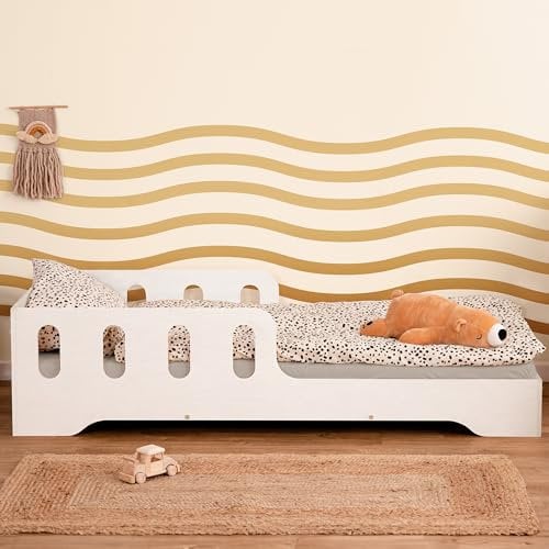 smartwood Cama Montessori 80x160 Blanc - Cama Infantil de Madera con Certificado FSC, con Barrera Anticaídas y Somier Flexible para 230 kg – para Niño y Niña - Montaje Sencillo - TILA 6
