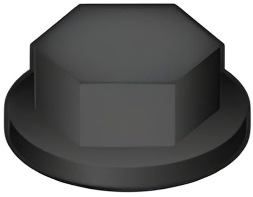 Bricoloco Tapas de protección para tornillos y tuercas hexagonales de polietileno alta densidad- Tapón embellecedor de plastico para tapar tornillos. (Negro - M10, 50)