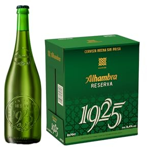 Alhambra Reserva 1925, Pack de 6 Botellas x 70 cl, Cerveza Extra de Fermentación Lenta, 6.4% Alcohol