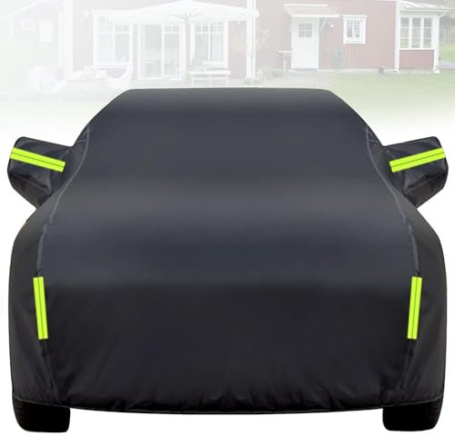 Outdoor Autoabdeckung für Golf 4, Atmungsaktiv Vollgarage Autoplane mit Türreißverschluss und Baumwollfutter, Regen Sonne Staub Schutz, Black-Golf 5