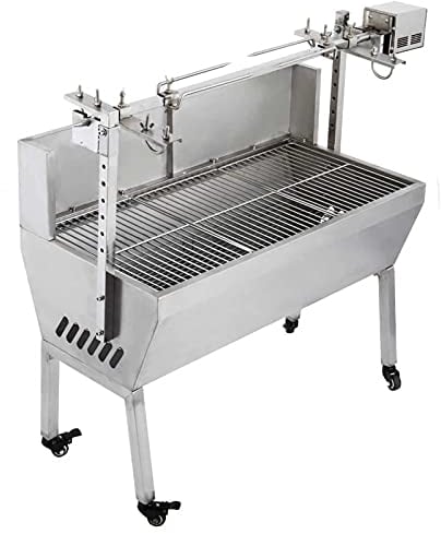 BBQ Rotisserie Grill - Charcoal Roast Machine Bearing Lamb Spit Roaster - 132 LBS Charcoal Stove Rack for Outdoor Picnic Camping Height-Adjustable