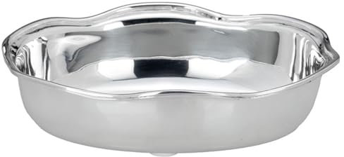 versilberte Snackschale 20 x 15 cm - kleine ovale Dekoschale glatt poliert - moderne Servierschale ideal für Nüsse, Chips, Gebäck, Pralinen oder Bonbons
