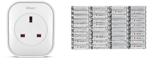 Drayton Wiser Smart Plug & Smart Heating System Range Extender - Works with Amazon Alexa & Amazon Basics AAA Alkaline Batteries, Industrial Triple A, 5-Year Shelf Life, 40 Count (Pack of 1)