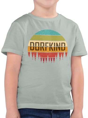Kinder T-Shirt Jungen - Trend Kinderkleidung und Co - Dorfkind I Dorfkinder Geschenk I Ich Bin EIN Dorfkind Stolz Drauf Dorf - 164 (14/15 Jahre) - Sage Grün - Shirt Kind Statement tischert Shirts