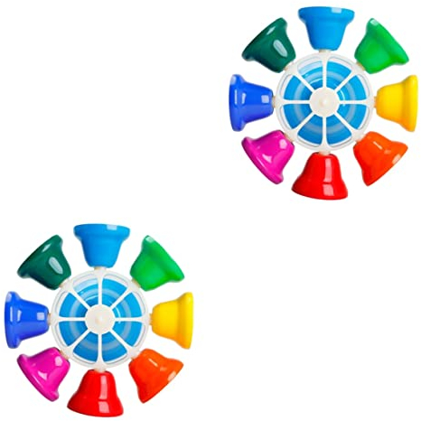 HEMOTON 2st Oktavrotierende Glocke Spielzeug Zur Gehirnentwicklung Glocken Weihnachtshandglocke Spielzeug Mit Acht Tönen Handklingeln Spielzeuge Uhr Musik Metall Kind