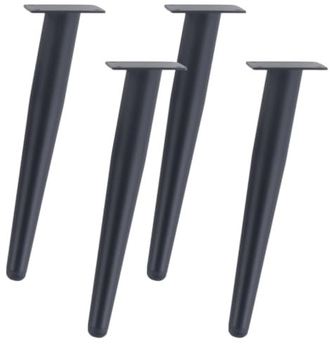 SZLXJMFL Schwarz Möbelfüße, Mobelbeine Metall 4 Stück Tischbeine Grundhöhe: 10-100cm Konisch Fernsehschrank Beine Sofasfüße Sockelfuß Schränke Möbelfüsse Galvanischer Mit Schrauben-50cm/19.7in