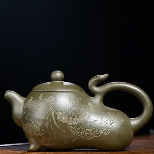 GaRcan Teekannen-Set Chinesische Yixing Lila Ton Teekanne Tee Brauen Wasserkocher Tee Set 230 Ml Handgemachte Bionic Aubergine Kunst Teekanne Weihnachts Teekanne Und Tasse Set