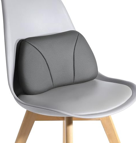 POKSRI 1 Stück Echtes Rindsleder Kissen lordosenstütze Auto,Memory Foam Kissen,lendenkissen,Echtes Leder Rückenlehne,deko,blackroll,Outdoor,Kissen,Sofa(Schwarz)